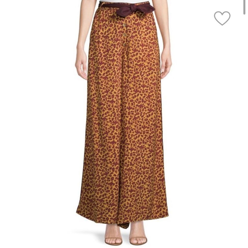 Women’s Free People Animal Print Wide Leg Pants Size 10